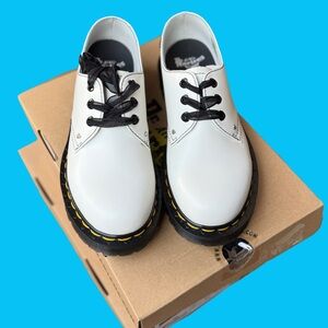 1461 Heart White Smooth Patent Oxford Shoes